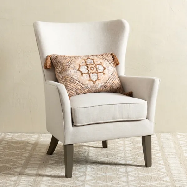Accent Chairs-Kirkland's Home Upholstered Armchair Ivory