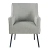 Accent Chairs-Kirkland's Home Upholstered Black Legs Accent Chair Gray