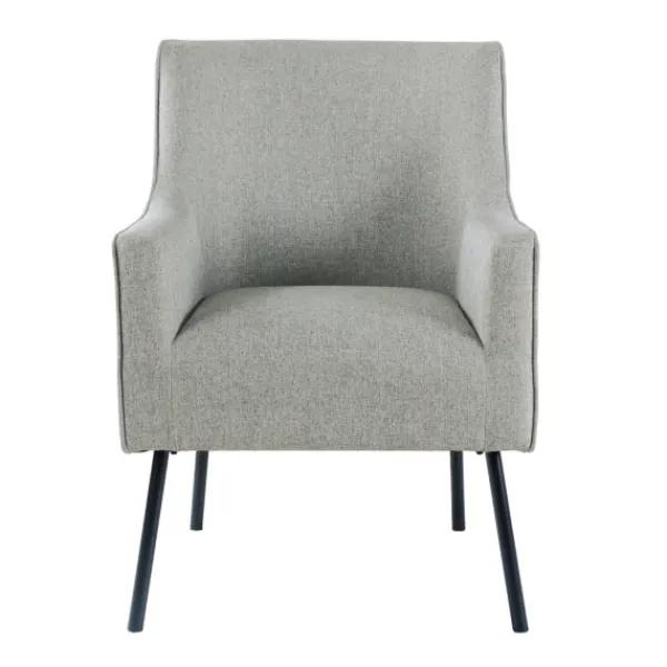 Accent Chairs-Kirkland's Home Upholstered Black Legs Accent Chair Gray