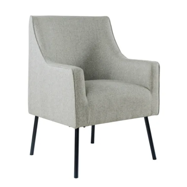 Accent Chairs-Kirkland's Home Upholstered Black Legs Accent Chair Gray