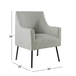 Accent Chairs-Kirkland's Home Upholstered Black Legs Accent Chair Gray