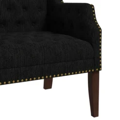 Accent Chairs-Kirkland's Home Upholstered Button Tufted Accent Chair Black