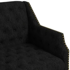 Accent Chairs-Kirkland's Home Upholstered Button Tufted Accent Chair Black