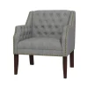 Accent Chairs-Kirkland's Home Upholstered Button Tufted Accent Chair Gray