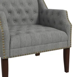 Accent Chairs-Kirkland's Home Upholstered Button Tufted Accent Chair Gray