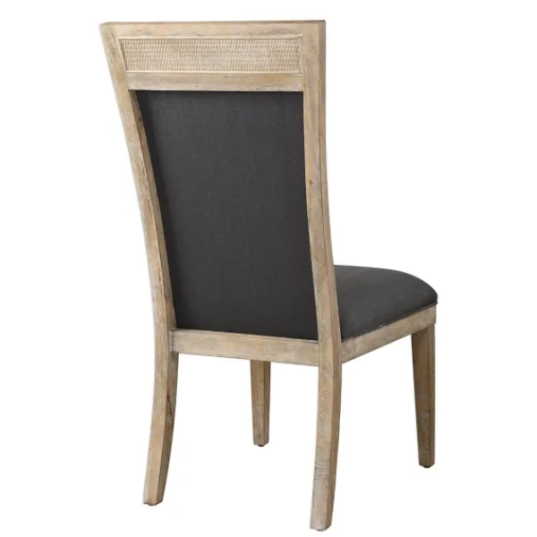 Dining Chairs-Kirkland's Home Upholstered Cane Detailing Dining Chair Gray