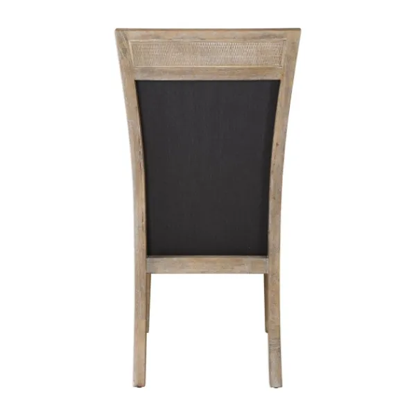 Dining Chairs-Kirkland's Home Upholstered Cane Detailing Dining Chair Gray