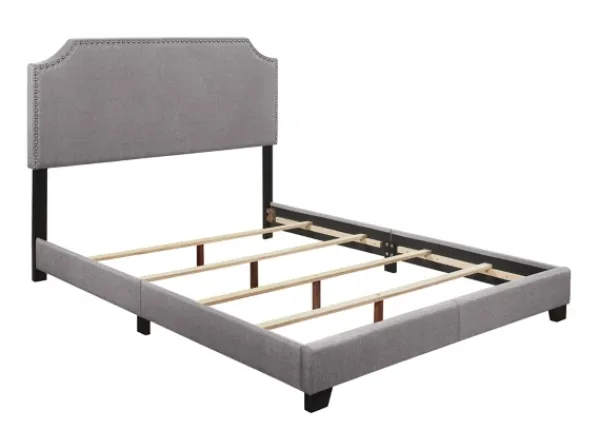 Beds & Headboards-Kirkland's Home Upholstered Channing King Bed Gray