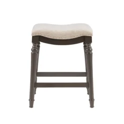 Bar Stools & Counter Height Stools-Kirkland's Home Upholstered Curved Seat Counter Stool Gray