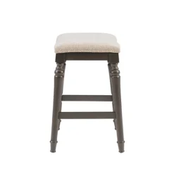 Bar Stools & Counter Height Stools-Kirkland's Home Upholstered Curved Seat Counter Stool Gray
