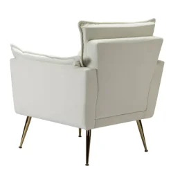 Accent Chairs-Kirkland's Home Upholstered Flange Accent Chair Ivory
