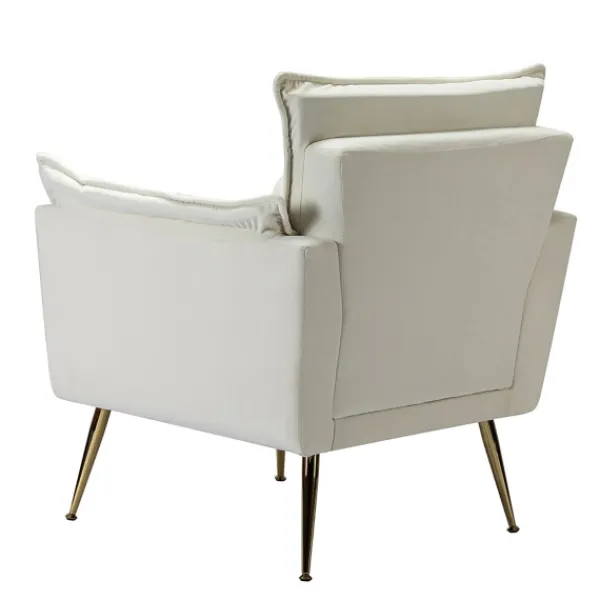 Accent Chairs-Kirkland's Home Upholstered Flange Accent Chair Ivory
