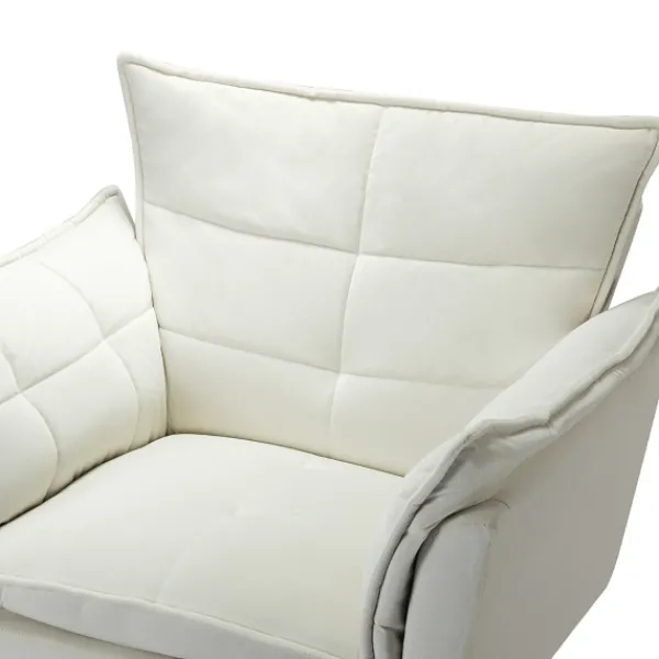 Accent Chairs-Kirkland's Home Upholstered Flange Accent Chair Ivory