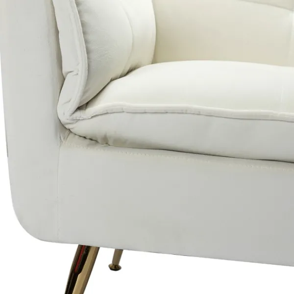 Accent Chairs-Kirkland's Home Upholstered Flange Accent Chair Ivory