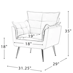 Accent Chairs-Kirkland's Home Upholstered Flange Accent Chair Ivory