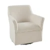 Accent Chairs-Kirkland's Home Upholstered Flared Arm Swivel Accent Chair Ivory