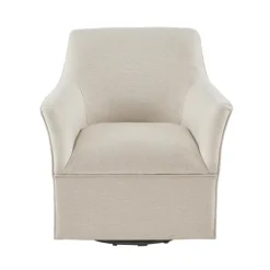 Accent Chairs-Kirkland's Home Upholstered Flared Arm Swivel Accent Chair Ivory