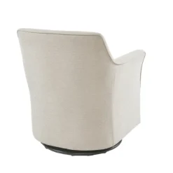 Accent Chairs-Kirkland's Home Upholstered Flared Arm Swivel Accent Chair Ivory