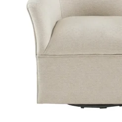Accent Chairs-Kirkland's Home Upholstered Flared Arm Swivel Accent Chair Ivory