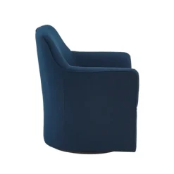 Accent Chairs-Kirkland's Home Upholstered Flared Arm Swivel Accent Chair Blue
