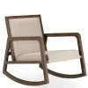 Accent Chairs-Kirkland's Home Upholstered Linen Wood Rocker Accent Chair Ivory