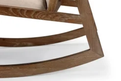 Accent Chairs-Kirkland's Home Upholstered Linen Wood Rocker Accent Chair Ivory