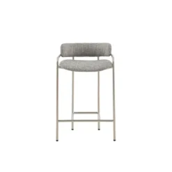 Bar Stools & Counter Height Stools-Kirkland's Home Upholstered Low Back Counter Stool Gray