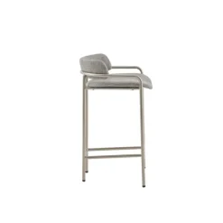 Bar Stools & Counter Height Stools-Kirkland's Home Upholstered Low Back Counter Stool Gray