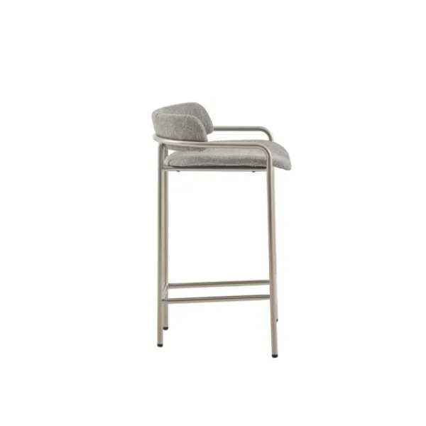 Bar Stools & Counter Height Stools-Kirkland's Home Upholstered Low Back Counter Stool Gray