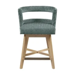 Bar Stools & Counter Height Stools-Kirkland's Home Upholstered Low Back Swivel Counter Stool Blue