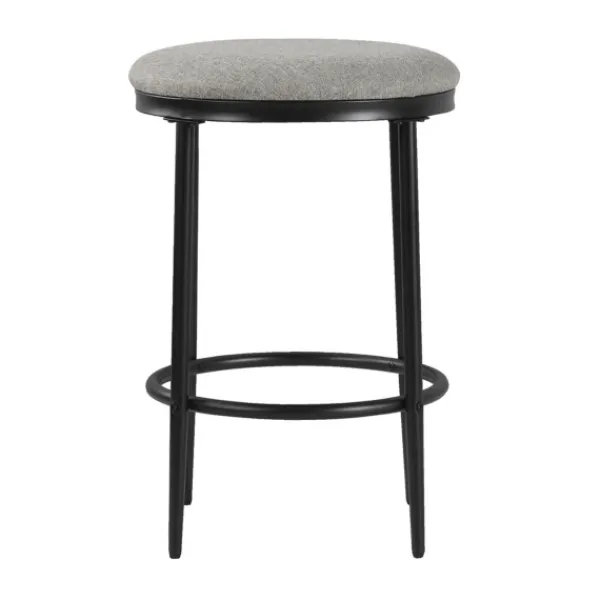 Bar Stools & Counter Height Stools-Kirkland's Home Upholstered Metal Counter Stool Gray