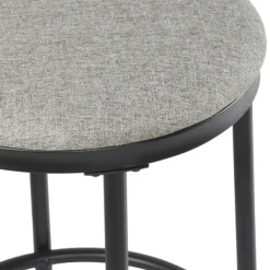 Bar Stools & Counter Height Stools-Kirkland's Home Upholstered Metal Counter Stool Gray