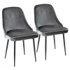 Dining Chairs-Kirkland's Home Upholstered Metal Dining Chairs, Set Of 2 Gray