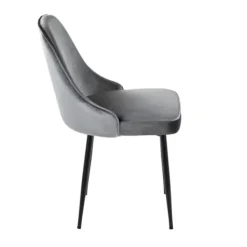 Dining Chairs-Kirkland's Home Upholstered Metal Dining Chairs, Set Of 2 Gray