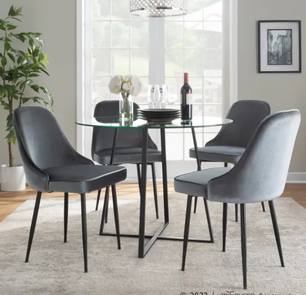 Dining Chairs-Kirkland's Home Upholstered Metal Dining Chairs, Set Of 2 Gray