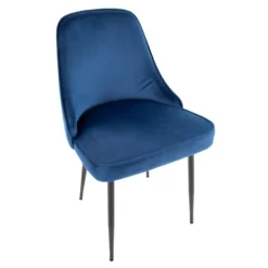 Dining Chairs-Kirkland's Home Upholstered Metal Dining Chairs, Set Of 2 Blue