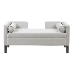 Benches & Ottomans-Kirkland's Home Upholstered Modern Split Back Bench Gray
