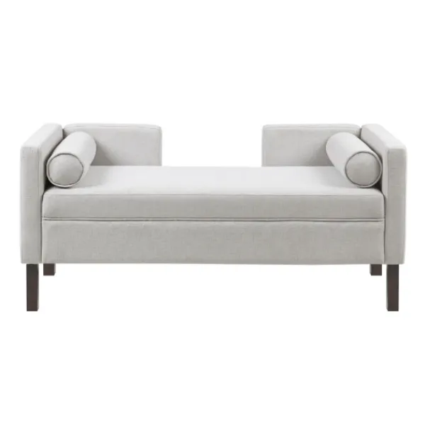 Benches & Ottomans-Kirkland's Home Upholstered Modern Split Back Bench Gray