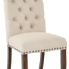 Dining Chairs-Kirkland's Home Upholstered Nailhead Trim Dining Chair Ivory