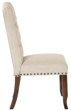 Dining Chairs-Kirkland's Home Upholstered Nailhead Trim Dining Chair Ivory