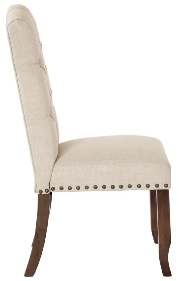 Dining Chairs-Kirkland's Home Upholstered Nailhead Trim Dining Chair Ivory