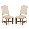 Dining Chairs-Kirkland's Home Upholstered Oak Wood Dining Chairs, Set Of 2 Tan