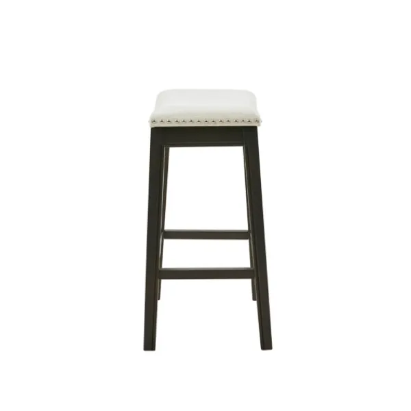 Bar Stools & Counter Height Stools-Kirkland's Home Upholstered Saddle Seat Counter Stool Ivory