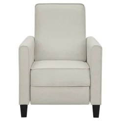 Accent Chairs-Kirkland's Home Upholstered Slim Push-Back Recliner Ivory