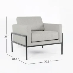 Accent Chairs-Kirkland's Home Upholstered Square Accent Chair Gray