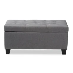 Benches & Ottomans-Kirkland's Home Upholstered Storage Ottoman Gray