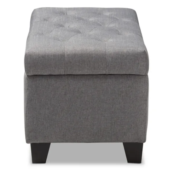 Benches & Ottomans-Kirkland's Home Upholstered Storage Ottoman Gray