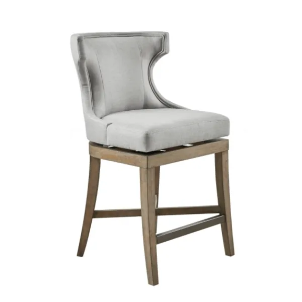 Bar Stools & Counter Height Stools-Kirkland's Home Upholstered Swivel Seat Counter Stool Gray