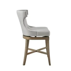 Bar Stools & Counter Height Stools-Kirkland's Home Upholstered Swivel Seat Counter Stool Gray