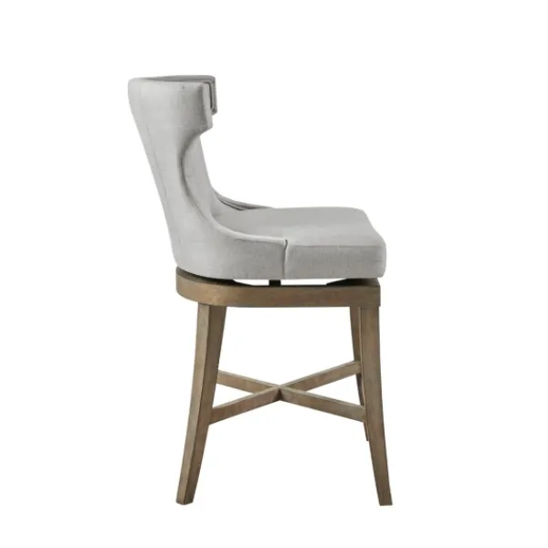 Bar Stools & Counter Height Stools-Kirkland's Home Upholstered Swivel Seat Counter Stool Gray